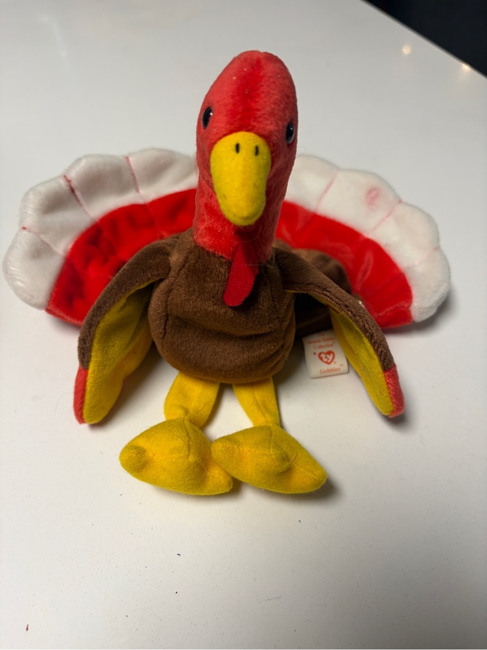 Ty Gobbles Plush Turkey - Red, Yellow, Brown, White